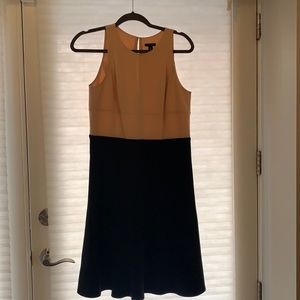 Gorgeous Cream and Black Ann Taylor Dress with flutter skirt